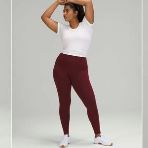 Lululemon Wunder Train High Rise Tights - 28in Red Merlot